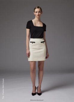Clothing LK Bennett Women Charlee Tweed Skirt Cream LJ48X182
