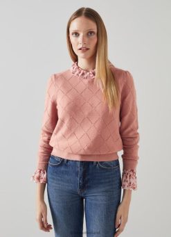 Clothing LK Bennett Women Molli Metallic Cotton And Sustainably Sourced Merino Jumper Pink LJ48X136