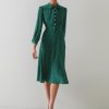 Clothing LK Bennett Women Mortimer and Cream Polka Dot Silk Dress Green LJ48X200