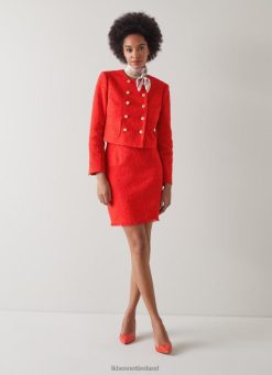 Clothing LK Bennett Women Saskia Tweed Jacket Apple Red LJ48X78