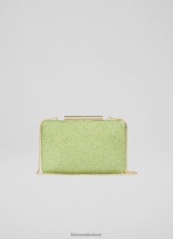 Handbags LK Bennett Women Dotty Fine Glitter Box Clutch Green LJ48X586