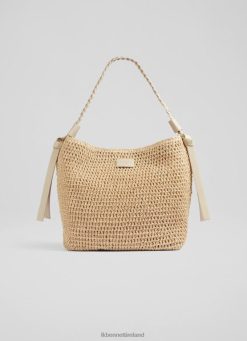 Handbags LK Bennett Women Isabella Natural Raffia Bag Ivory LJ48X606