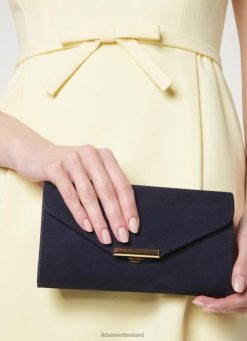 Handbags LK Bennett Women Lucy Suede Envelope Clutch Navy LJ48X571
