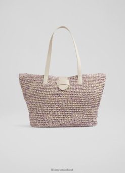 Handbags LK Bennett Women Tara Raffia Bag Purple LJ48X608