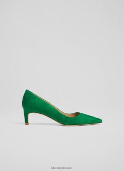 Shoes LK Bennett Women Ava Suede Kitten Heel Courts Green LJ48X335