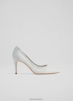 Shoes LK Bennett Women Megan Eau de Nil Linen Pointed Toe Courts Blue LJ48X294