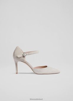 Shoes LK Bennett Women Monet Suede Ankle Strap Heels Grey LJ48X350