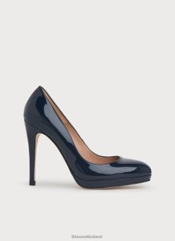 Shoes LK Bennett Women Sledge Patent Platform Courts Navy Blue LJ48X379